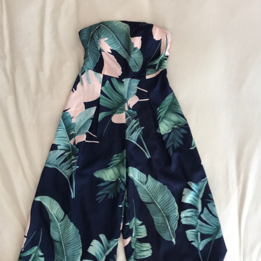 Tropical Strapless Jumpsuit